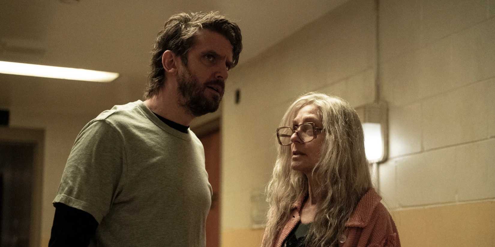 Dan Stevens looking worried in The Terror Devil in Silver