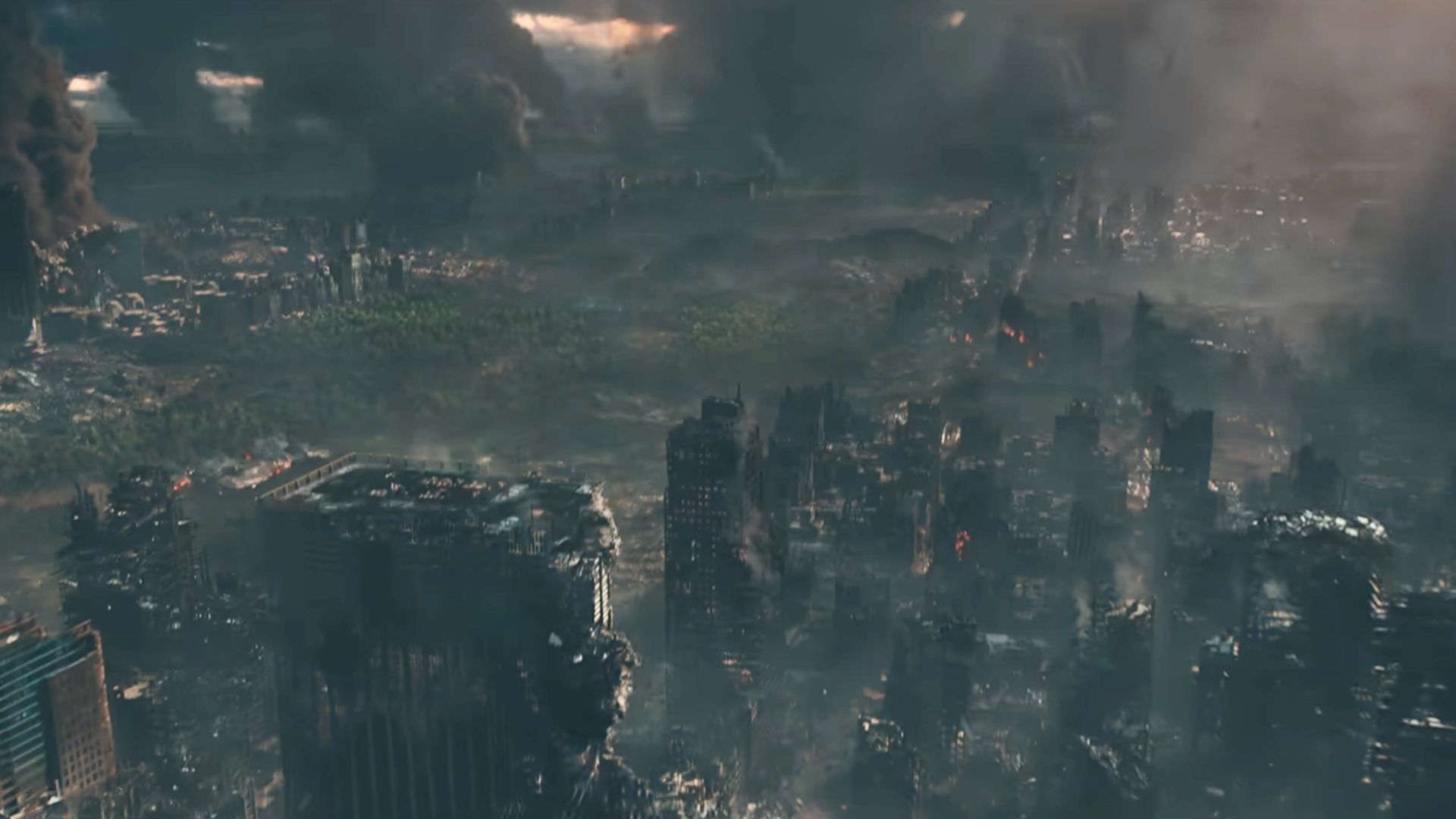 Cidade destruída em Avengers Doomsday