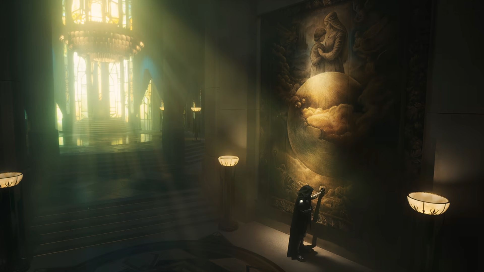 Doctor Doom de frente para mural em Avengers: Doomsday