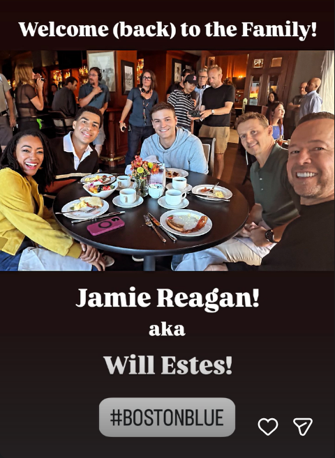 Donnie Wahlberg's Instagram Story Announcing Will Estes Return