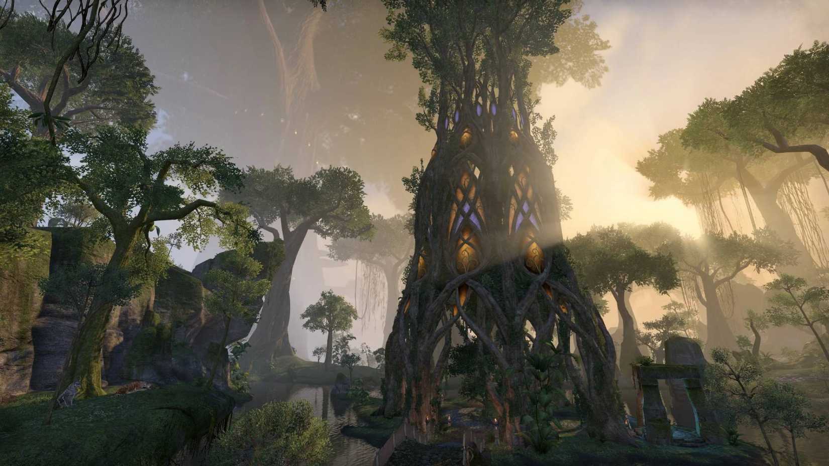 A Bosmer temple in The Elder Scrolls Online.
