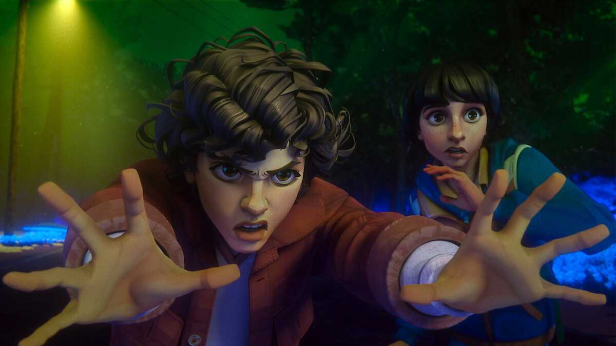Elle using her powers and Mike looking worried in Stranger Things: Tales from '85 season 2