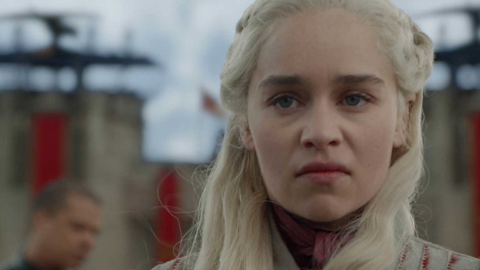 Dany looking angry in The Bells season 8 Game of Thrones.