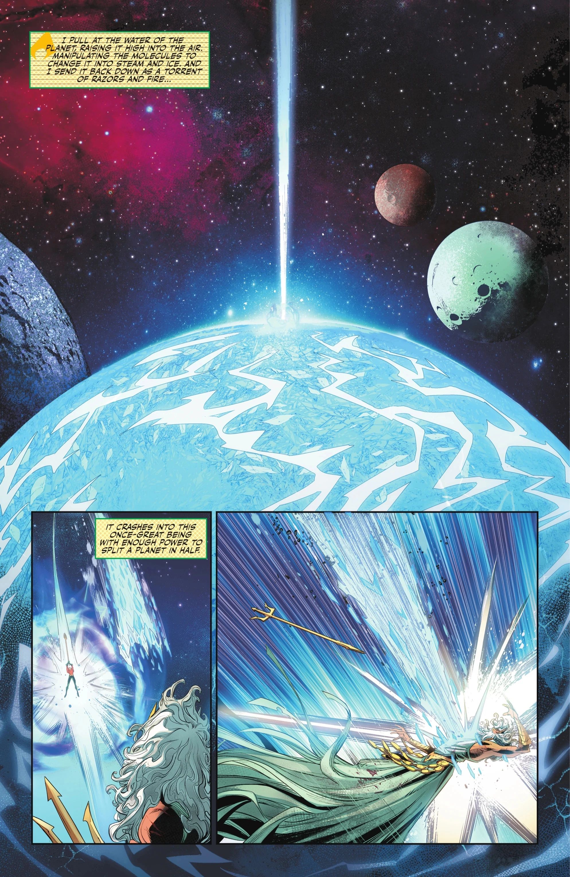 Emperor Aquaman handles the water of an entire planet