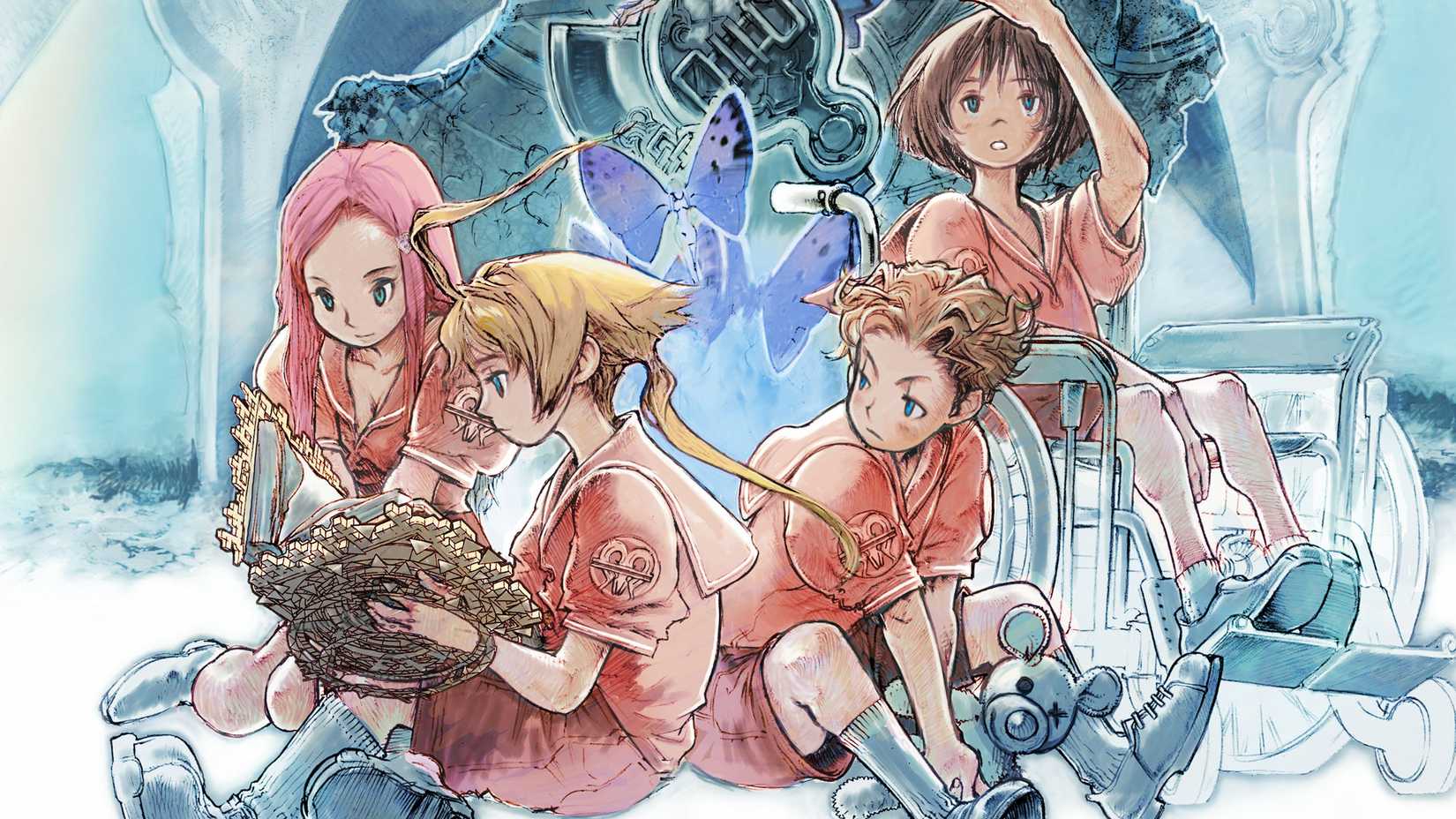 Four characters from Final Fantasy Tactics Advance are gathered together.
