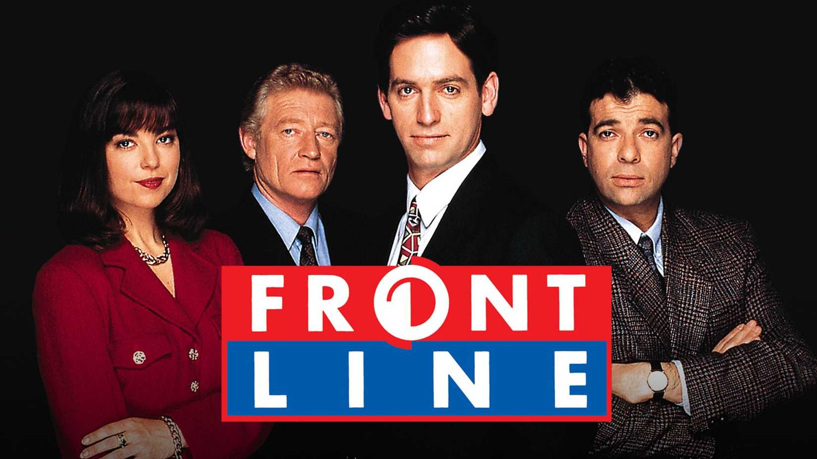Frontline comedy show banner with cast