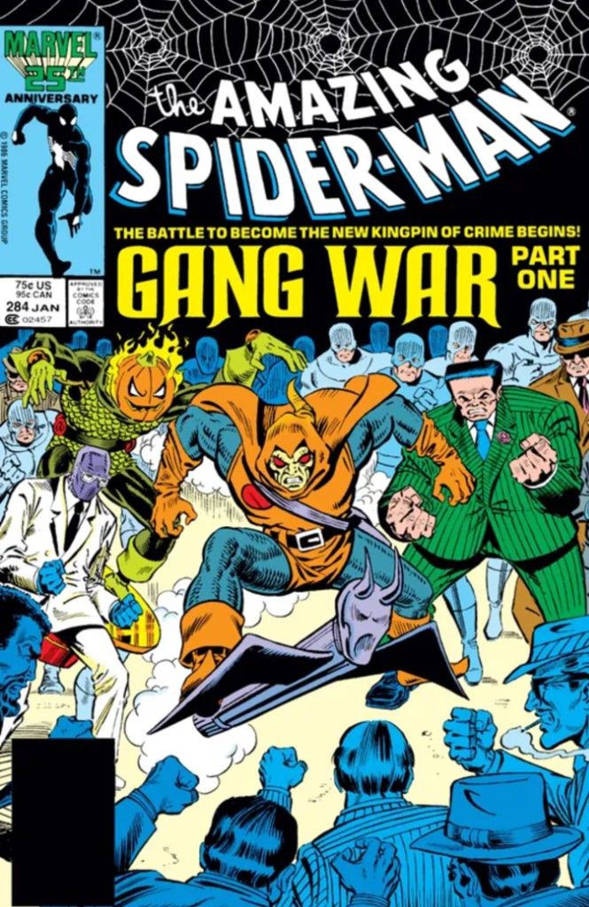 The cover of Amazing Sppider-Man issue 284 showing Spider-Man's villains all fighting.