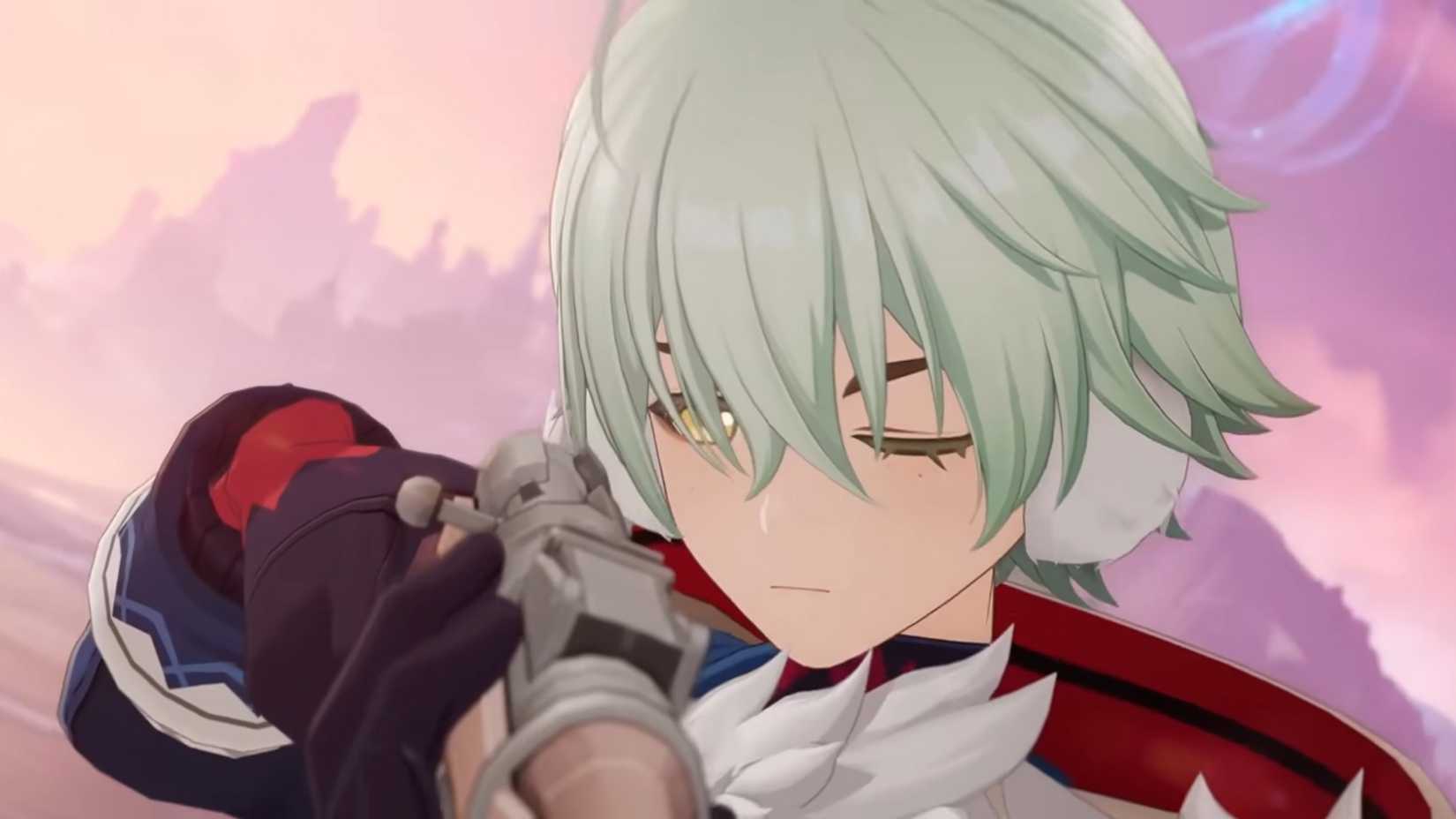 Genshin Impact's Alyosha aims his rifle.