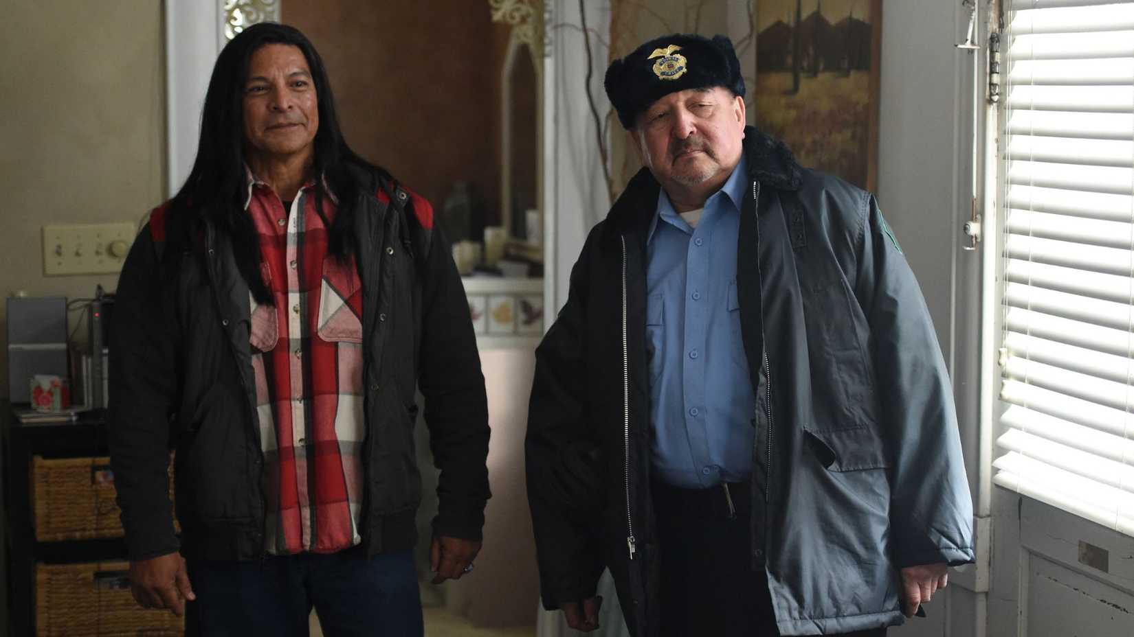 Gil Birmingham as Martin Hanson and Graham Greene as Ben in Wind River