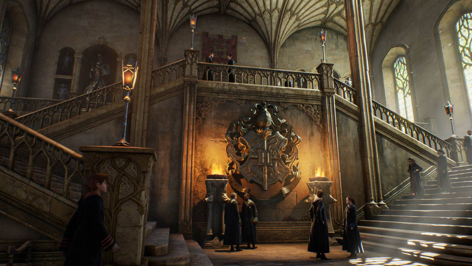Hogwarts Legacy students at the entrance