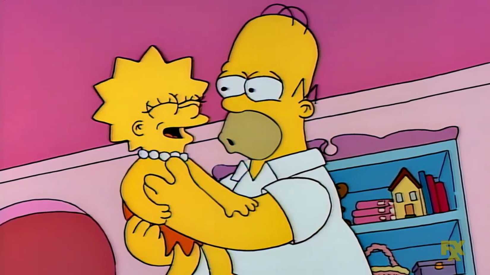 Homer and Lisa in the Simpsons episode "Lisa's Substitute"