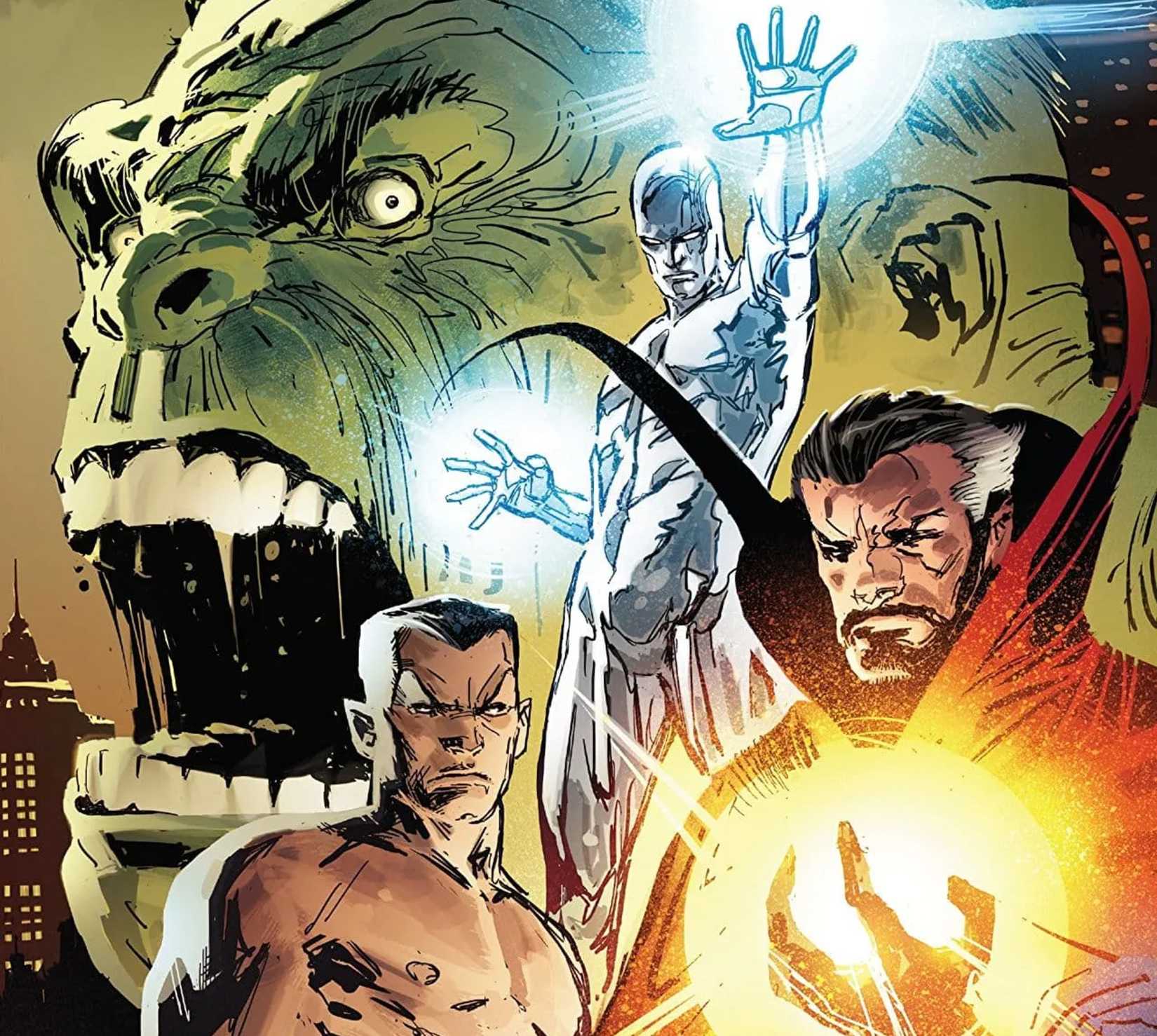 hulk, namor, doctor strange and silver surfer as the defenders