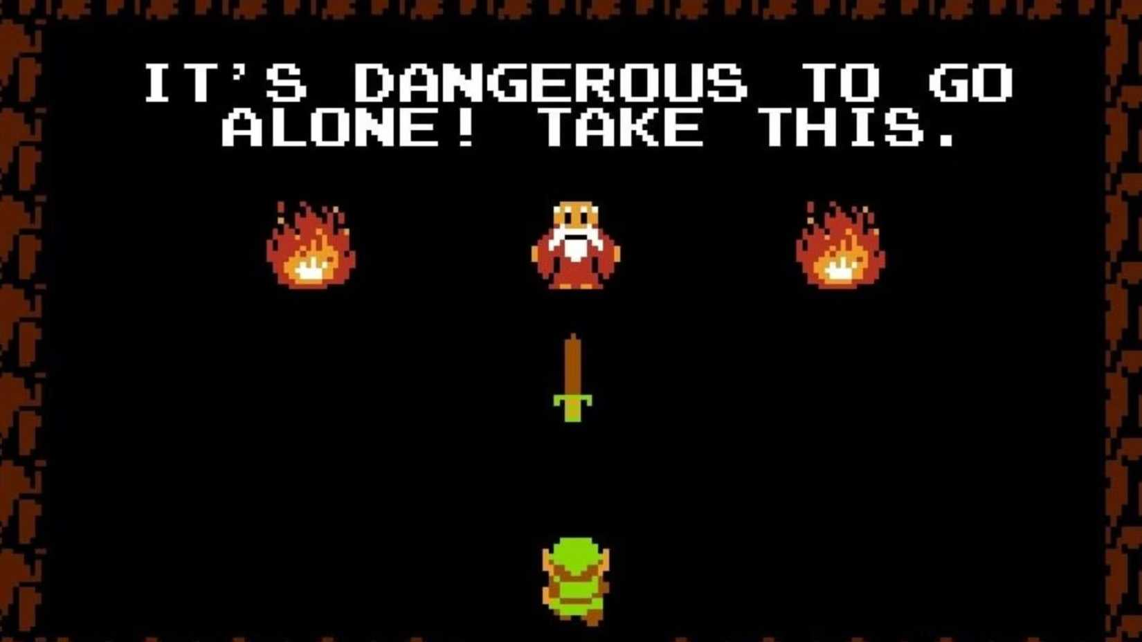 Iconic Zelda Line Its Dangerous To Go Alone Take This from NES Zelda