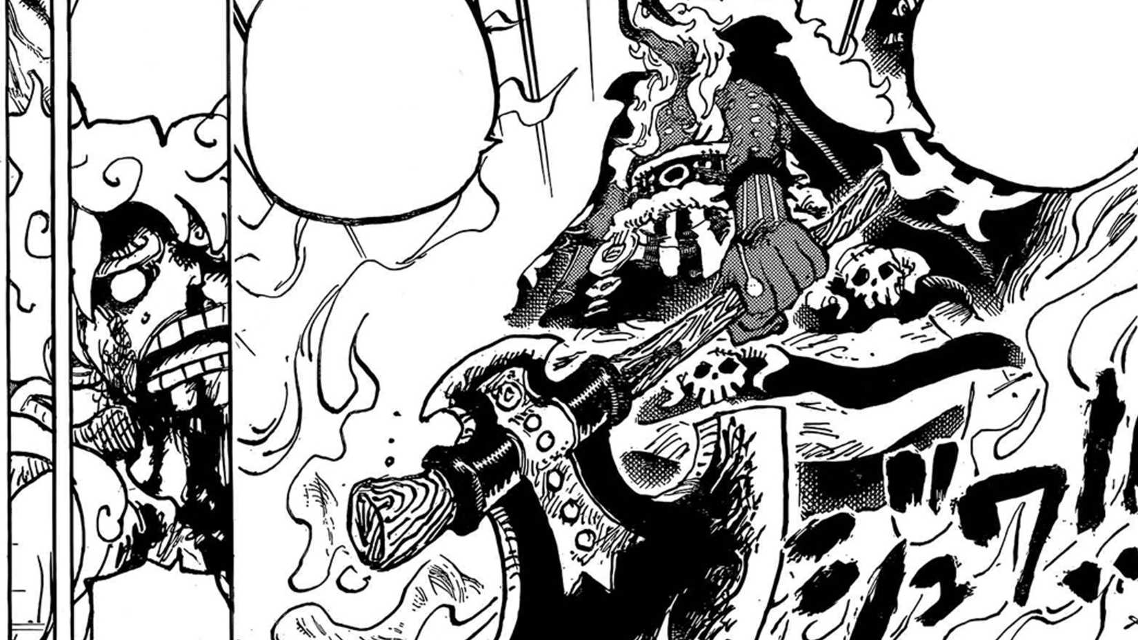 Imu using the axe in One Piece