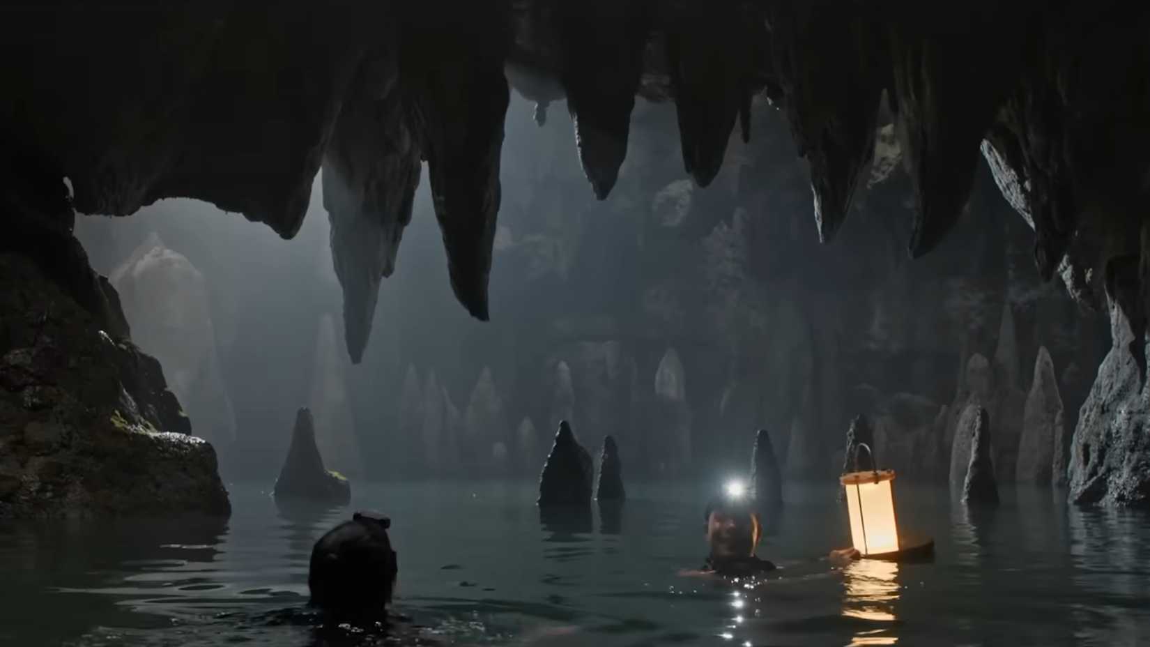 Jagged rocks above and below a cave entrance in The Devil's Mouth