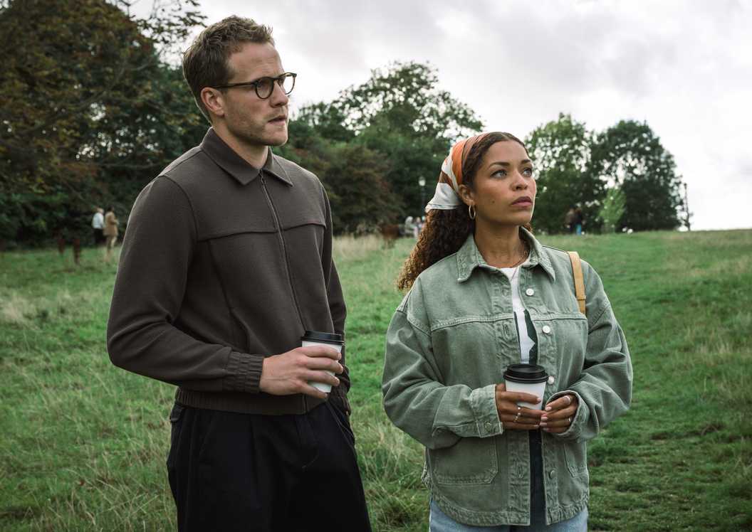 Josh Dylan as Tommy and Antonia Thomas as Tuppence in BritBox's Tommy & Tuppence
