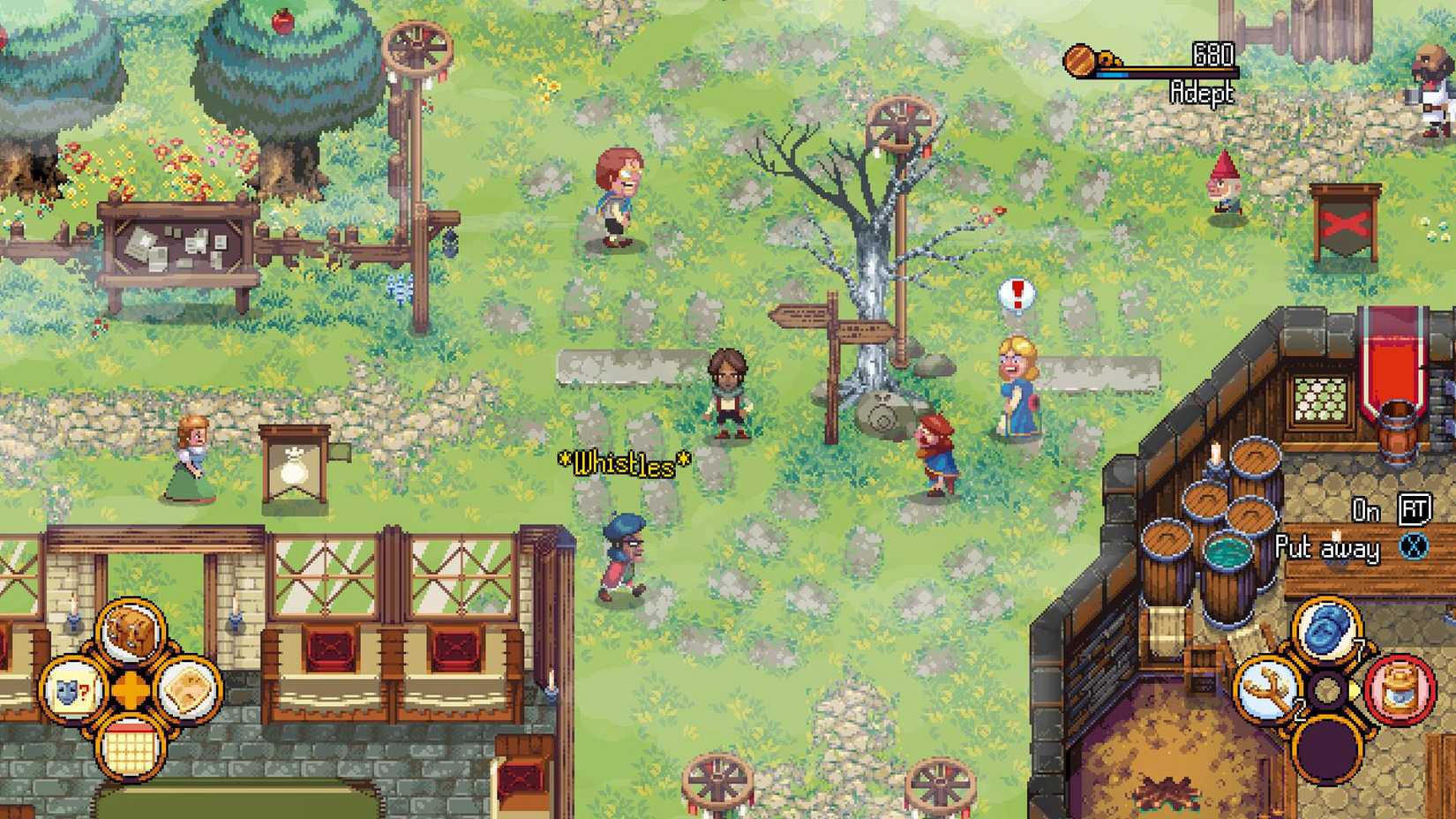 The player exploring a town in Kynseed.