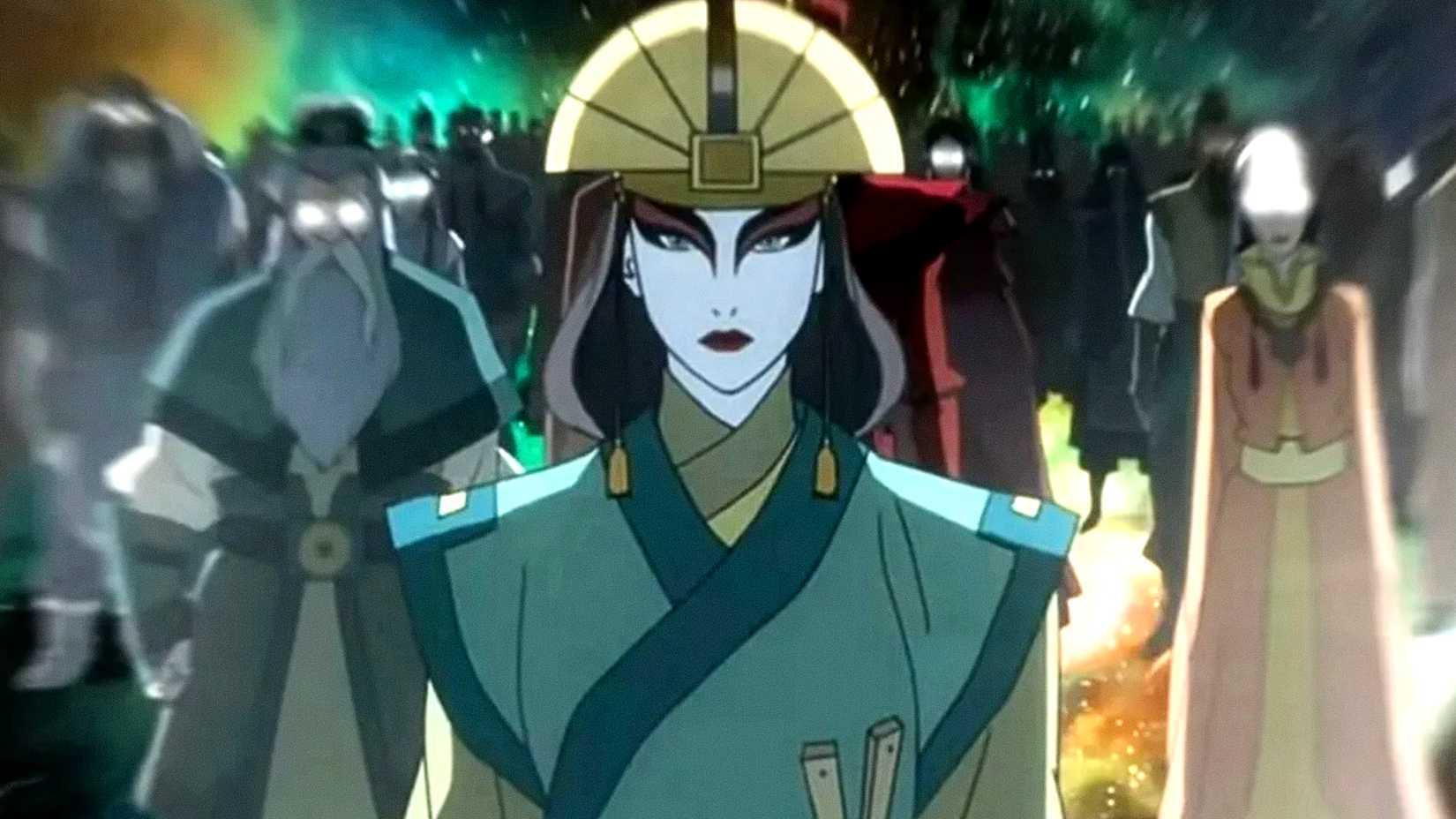 Kyoshi stands among all other Avatars in The Last Airbender
