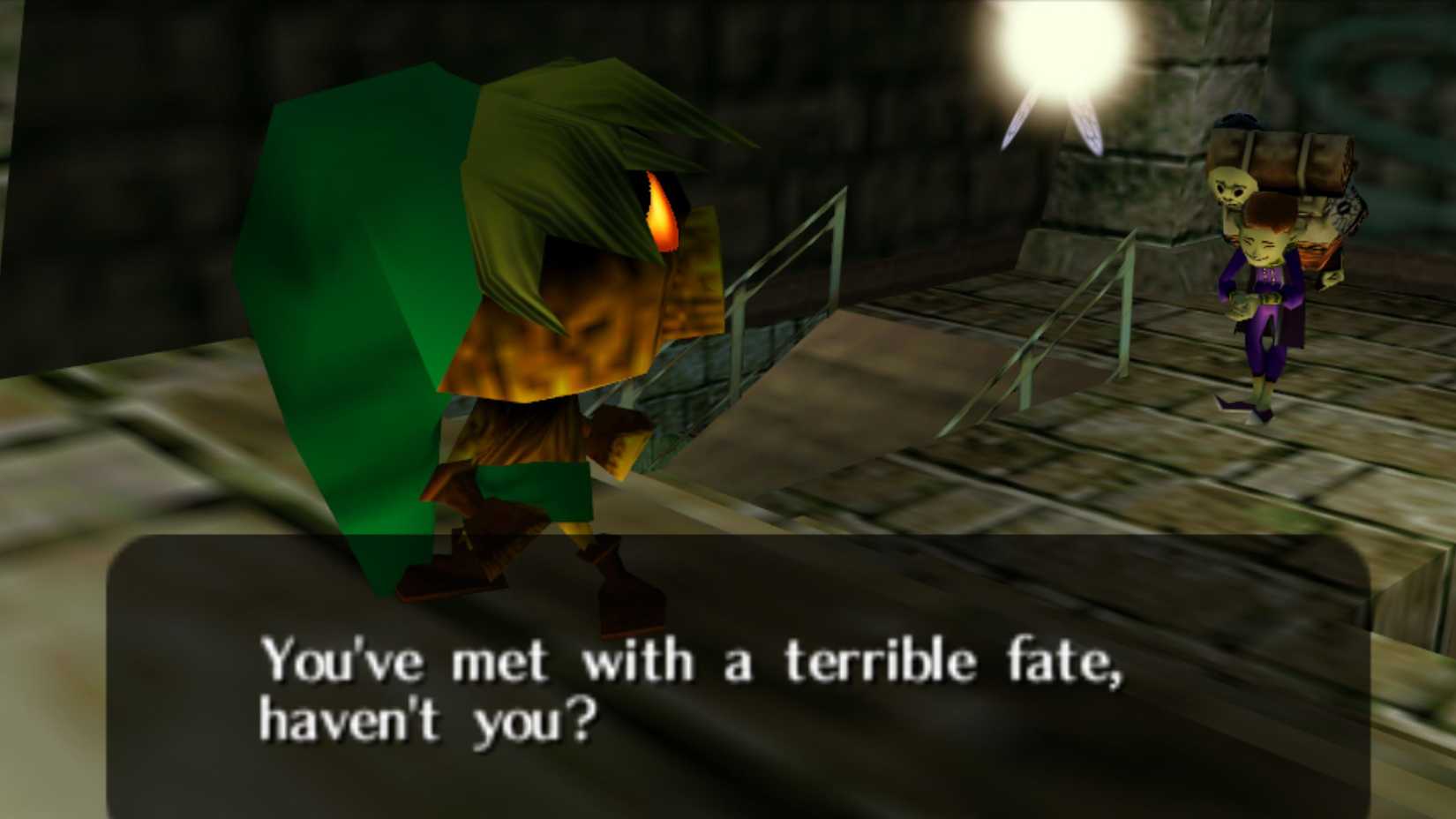 Link and the Happy Mask Salesman in Majoras Mask quote