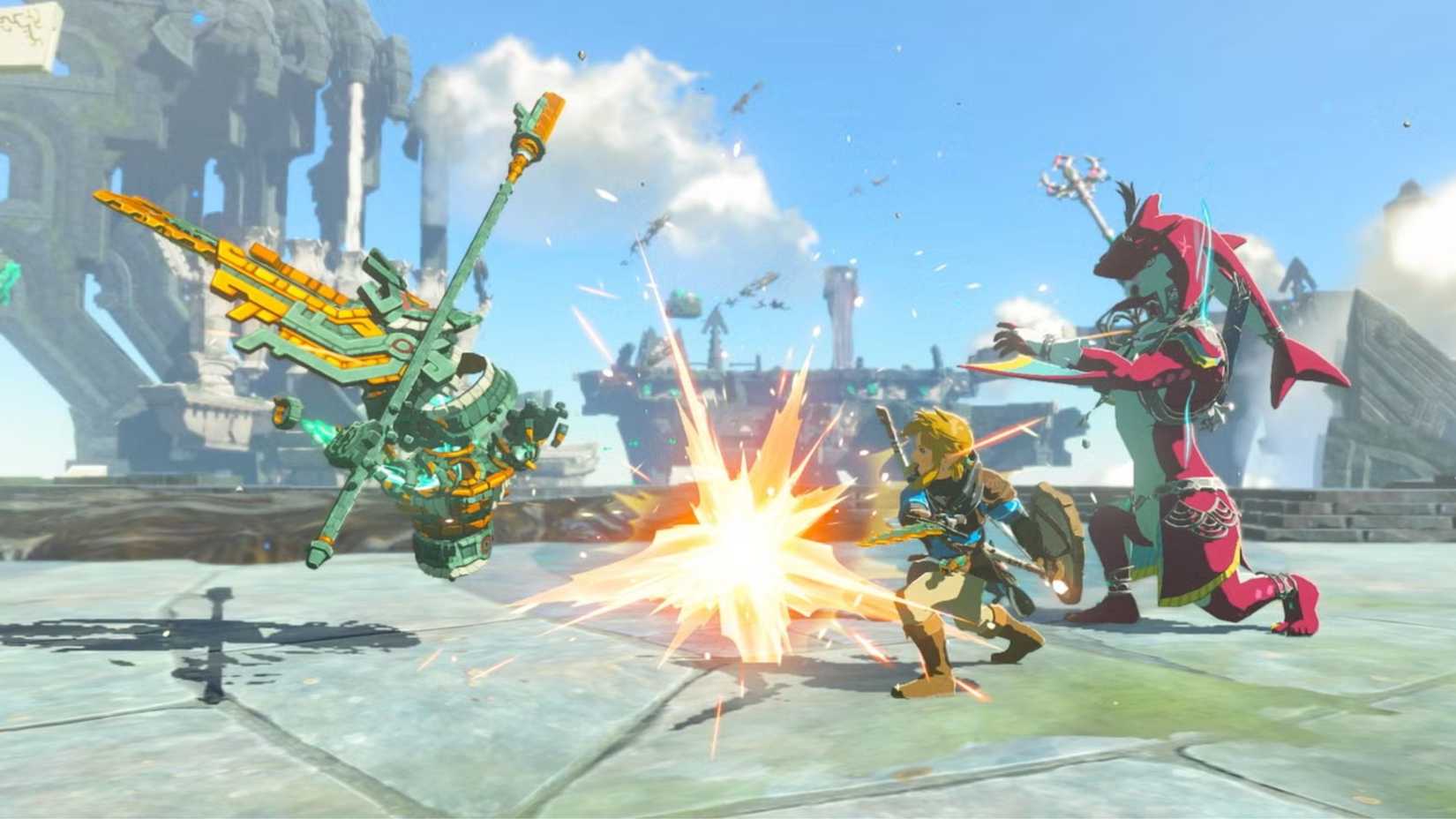 Link fighting in Zelda Tears of the Kingdom