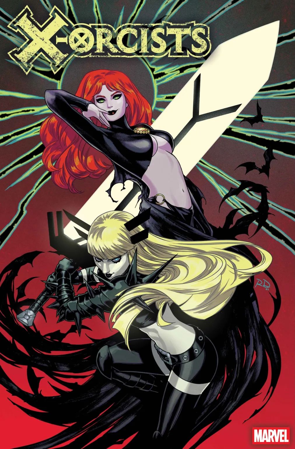 Magik and Madelyne Pryor fight together in X-Orcists comic cover variant