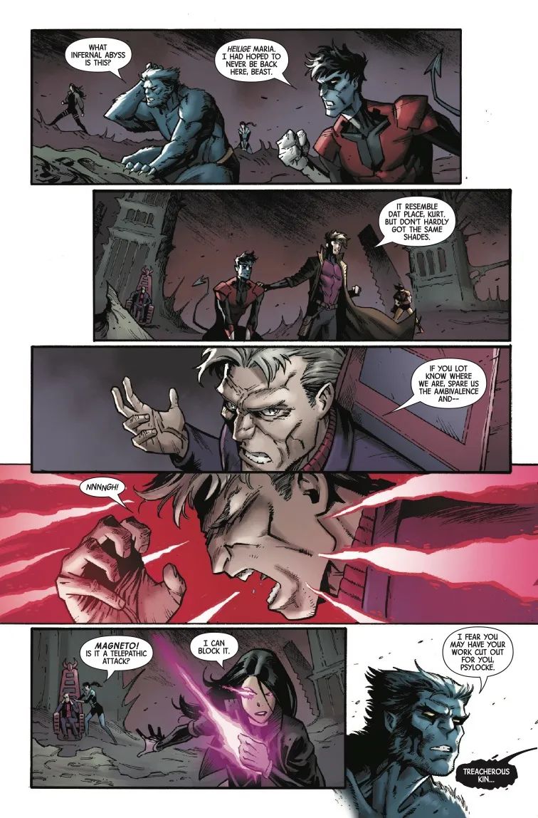 Magneto wakes up in a dark illusion in X-Men United #6