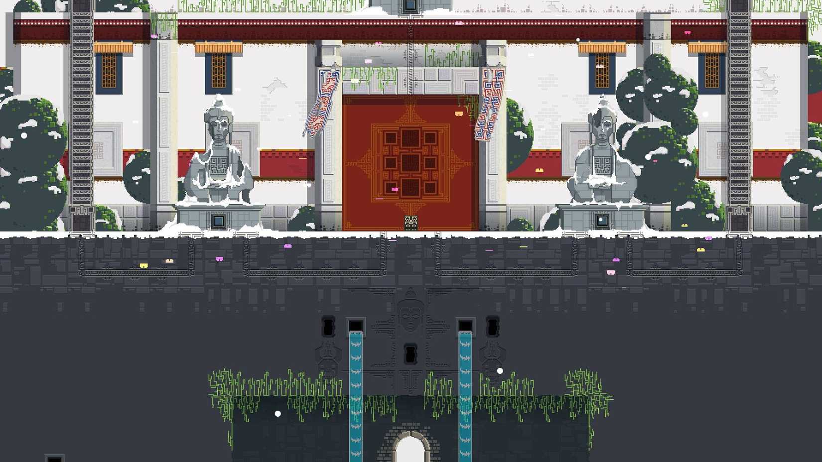 The player sat outside of a temple in Mandagon.