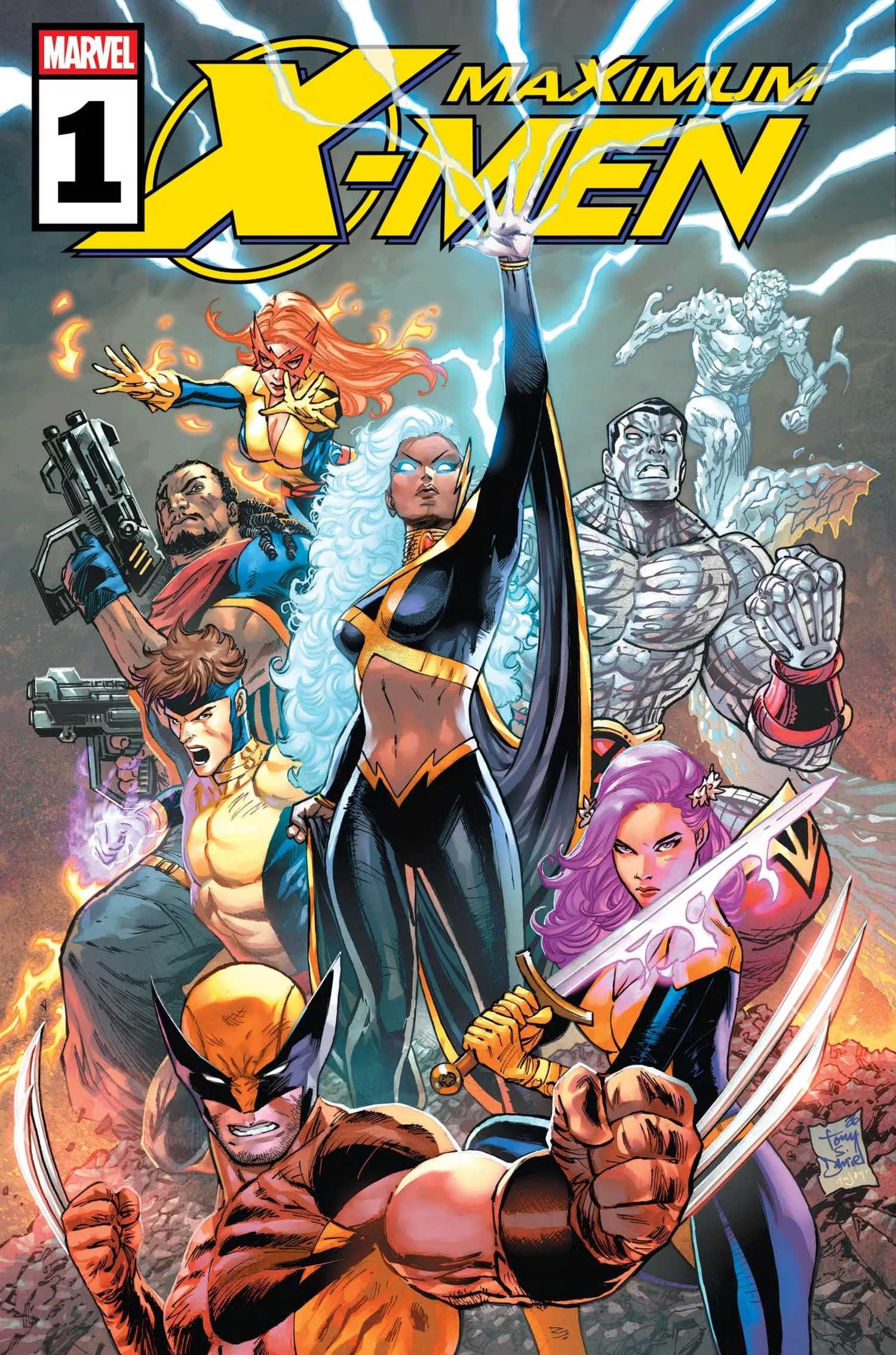 maximum x-men 1 cover showing storm leading new team-1
