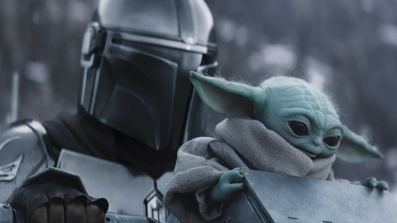 Mando and Grogu on a walker in The Mandalorian and Grogu