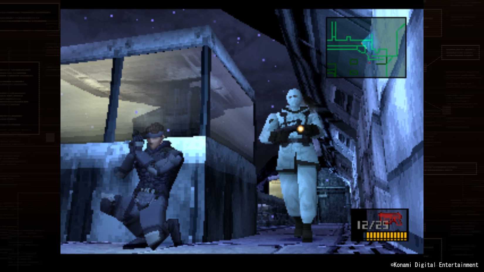 Image shows gameplay from Metal Gear Solid