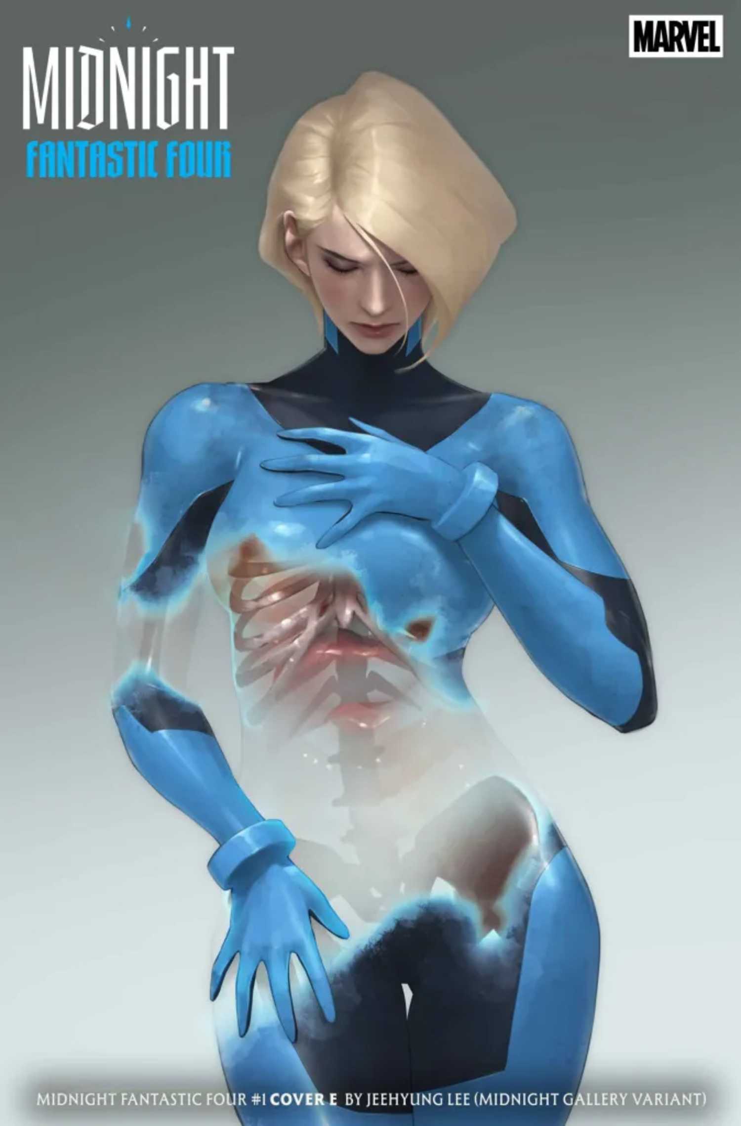 midnight fantastic four cover showing invisible woman