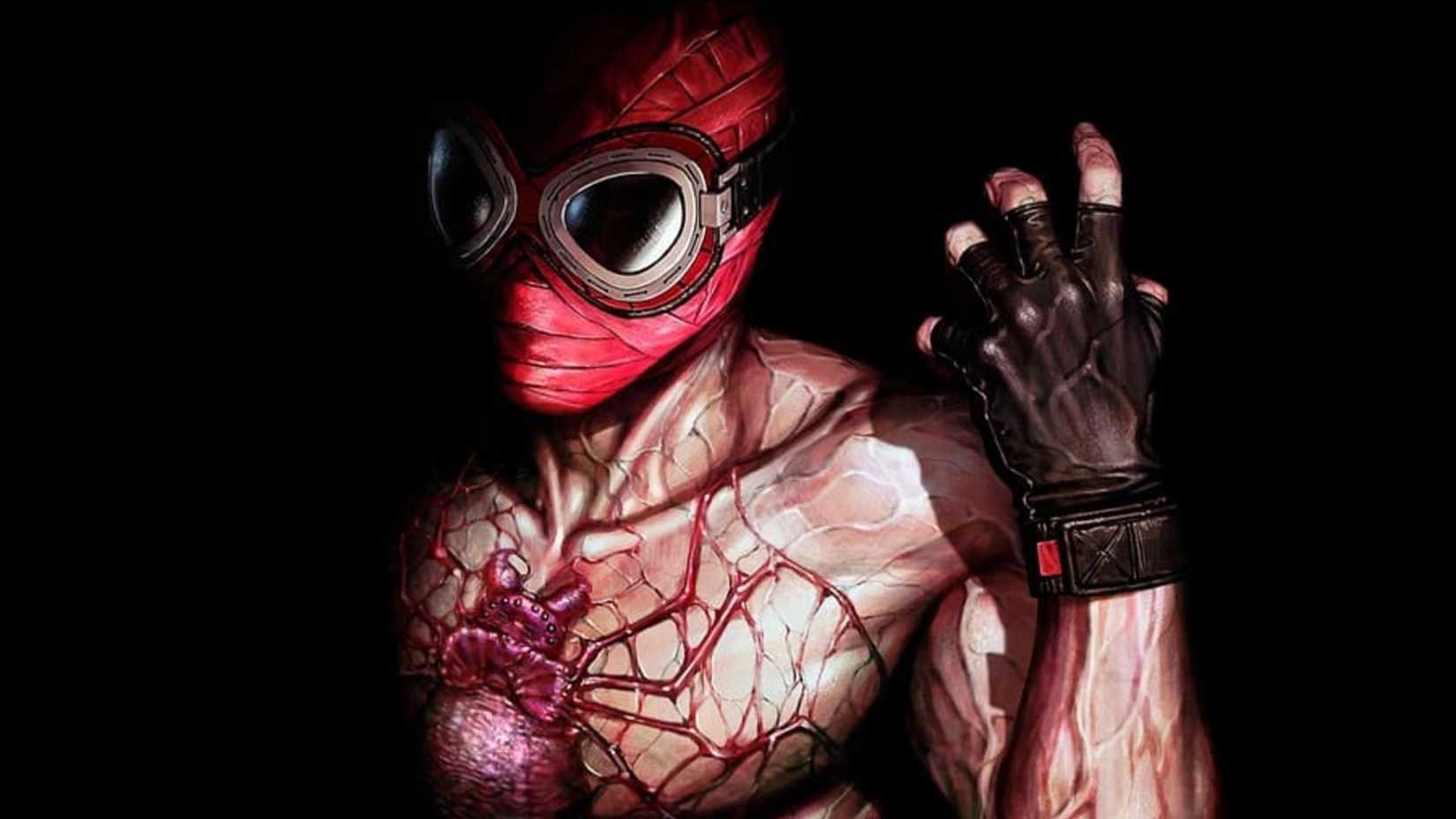 Midnight Spider-Man appearing out of the darkness