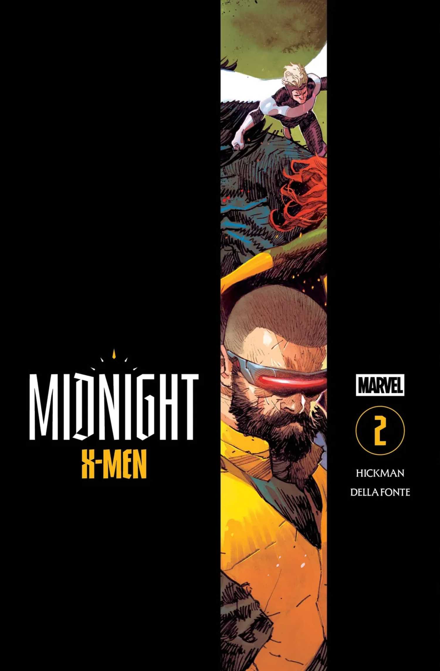 midnight x-men 2 cover showing cyclops and the founding x-men
