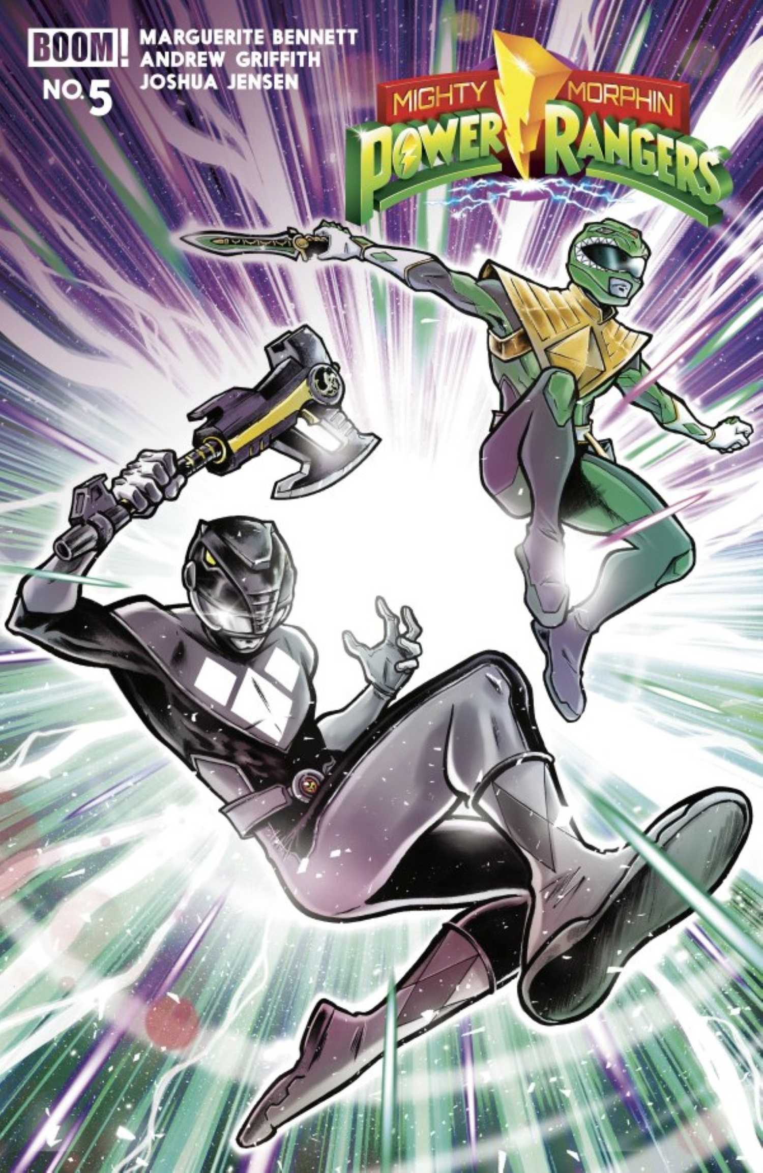 Mighty Morphin Power Rangers #5 Main cover with Black and Green Ranger
