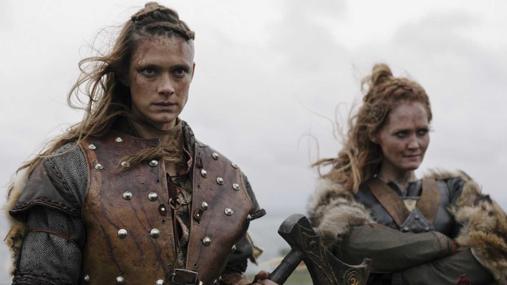 Krista Kosonen as Alfhildr and Agusta Eva Erlendsdottir as Urd in Beforeigners sesason 1