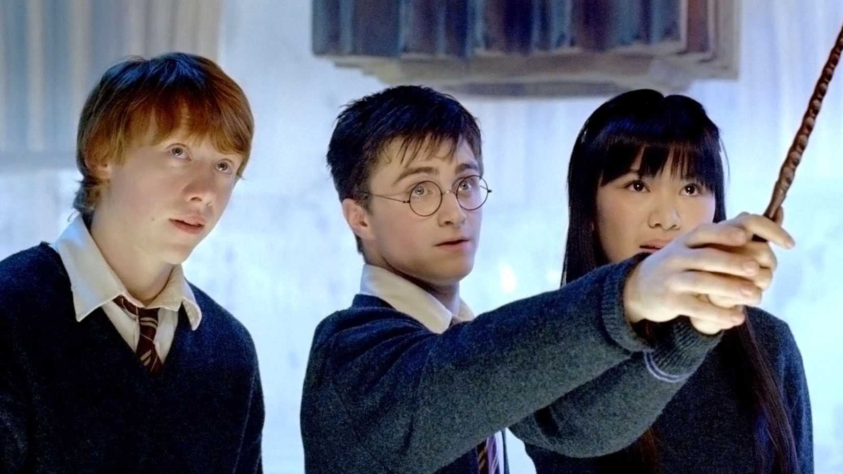 Harry teaching Cho a spell in Harry Potter and the Order of the Phoenix