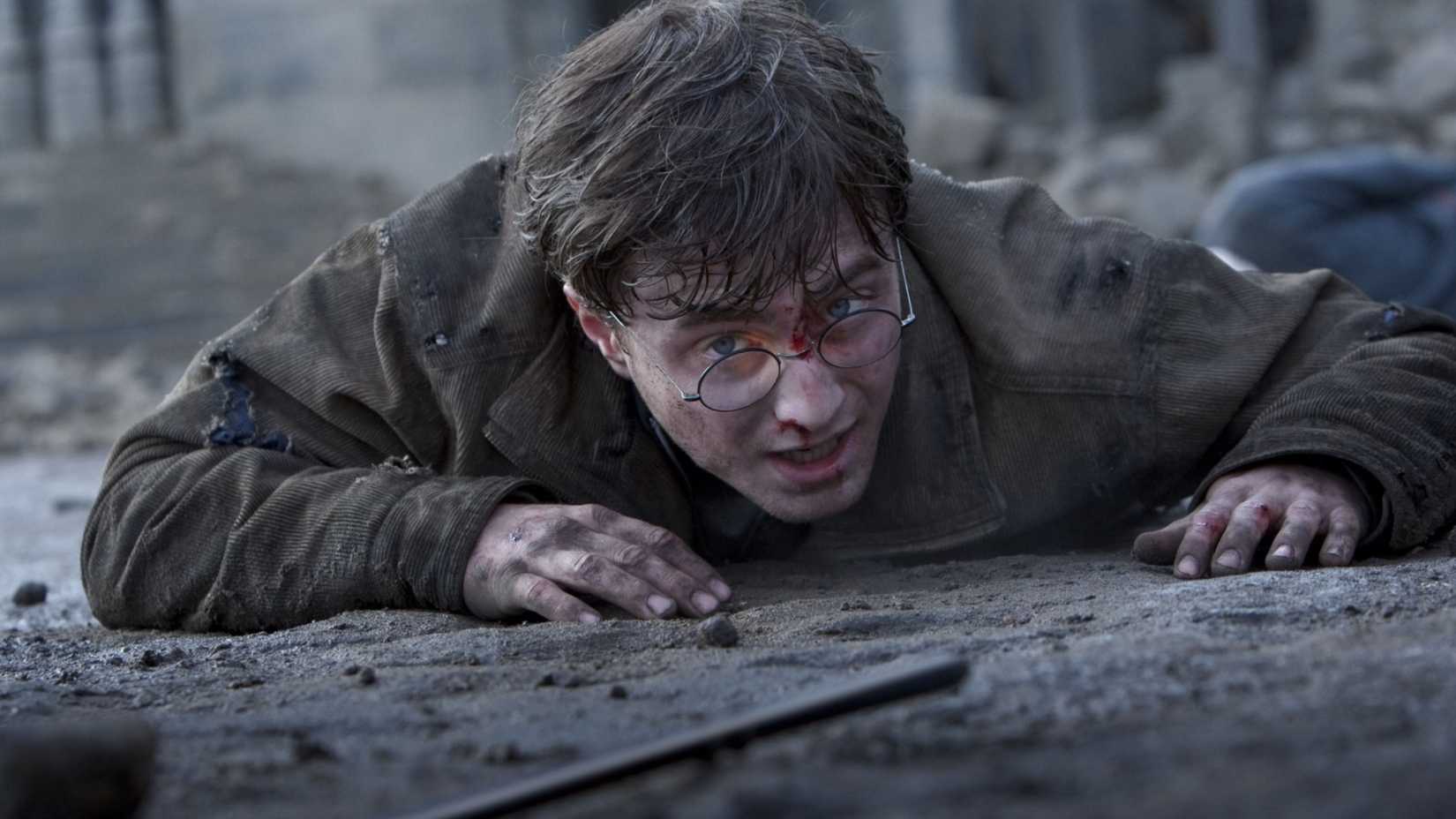 Harry Potter reaching for his wand in Harry Potter and the Deathly Hallows Part 2