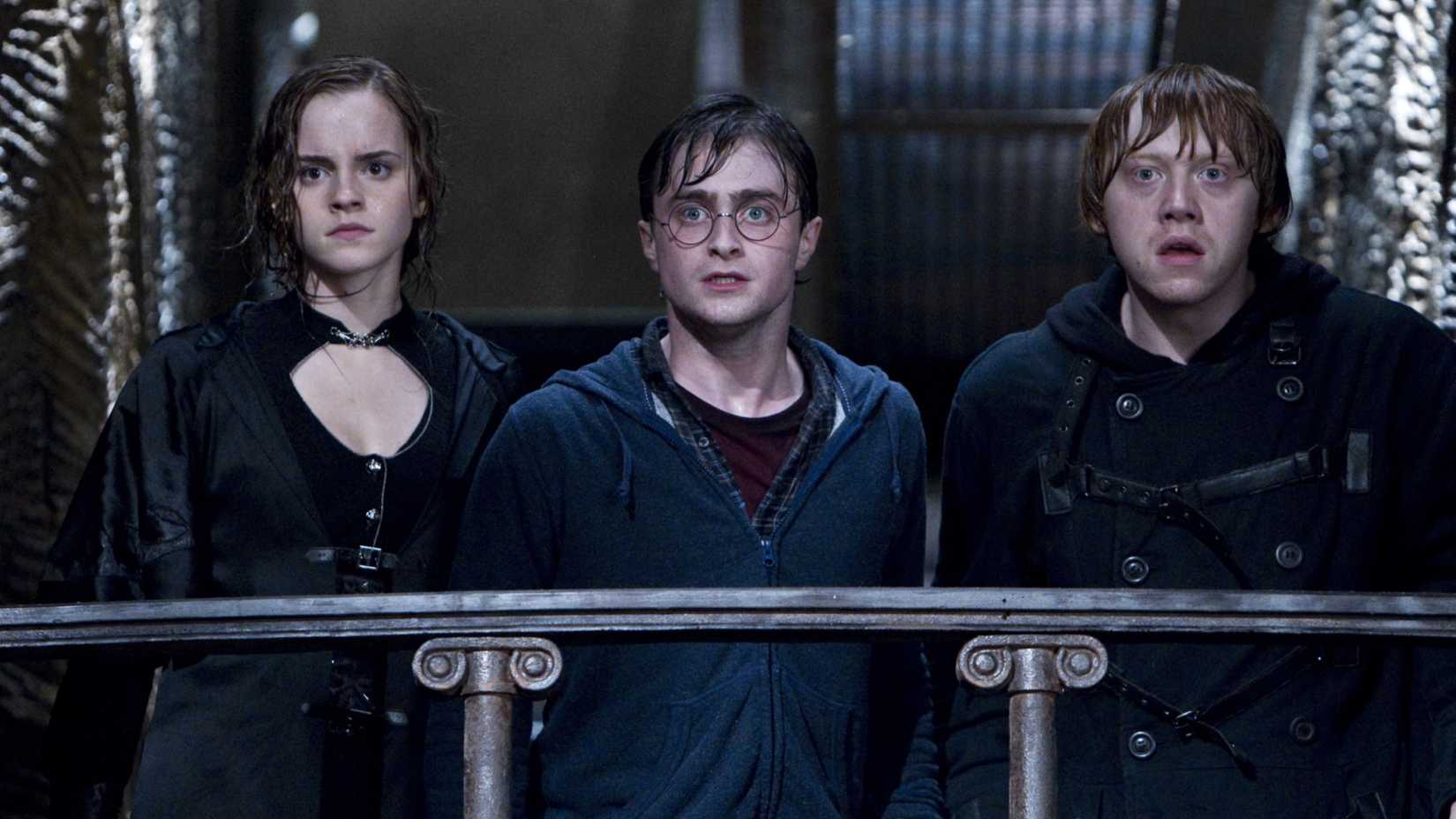 Hermione, Harry, and Ron breaking into Gringotts in Harry Potter and the Deathly Hallows Part 2
