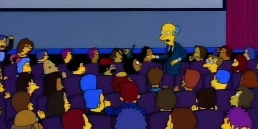 Mr Burns in a theater in The Simpsons