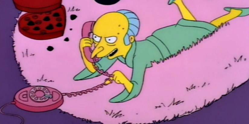 Mr Burns on the phone in The Simpsons