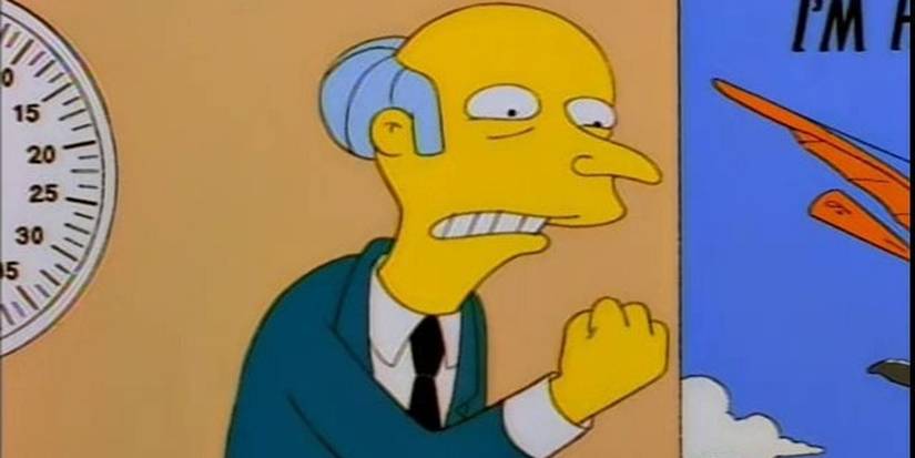 Mr Burns speaking in a classroom in The Simpsons