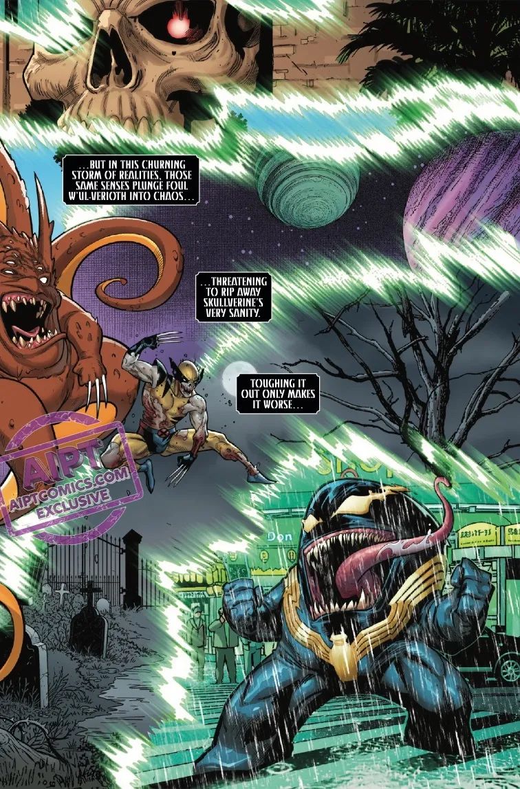Multiversal Wolverines fight a Mellenorite in Queen in Black #2