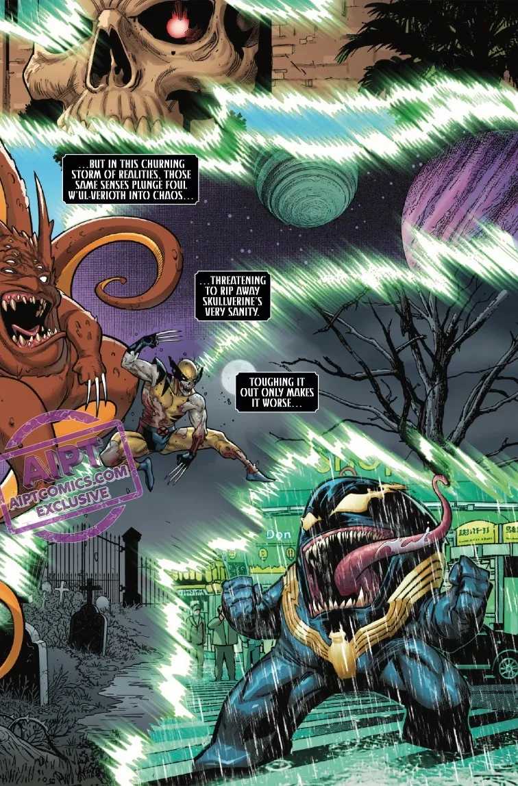 Multiversal Wolverines fight a Mellenorite in Queen in Black #2