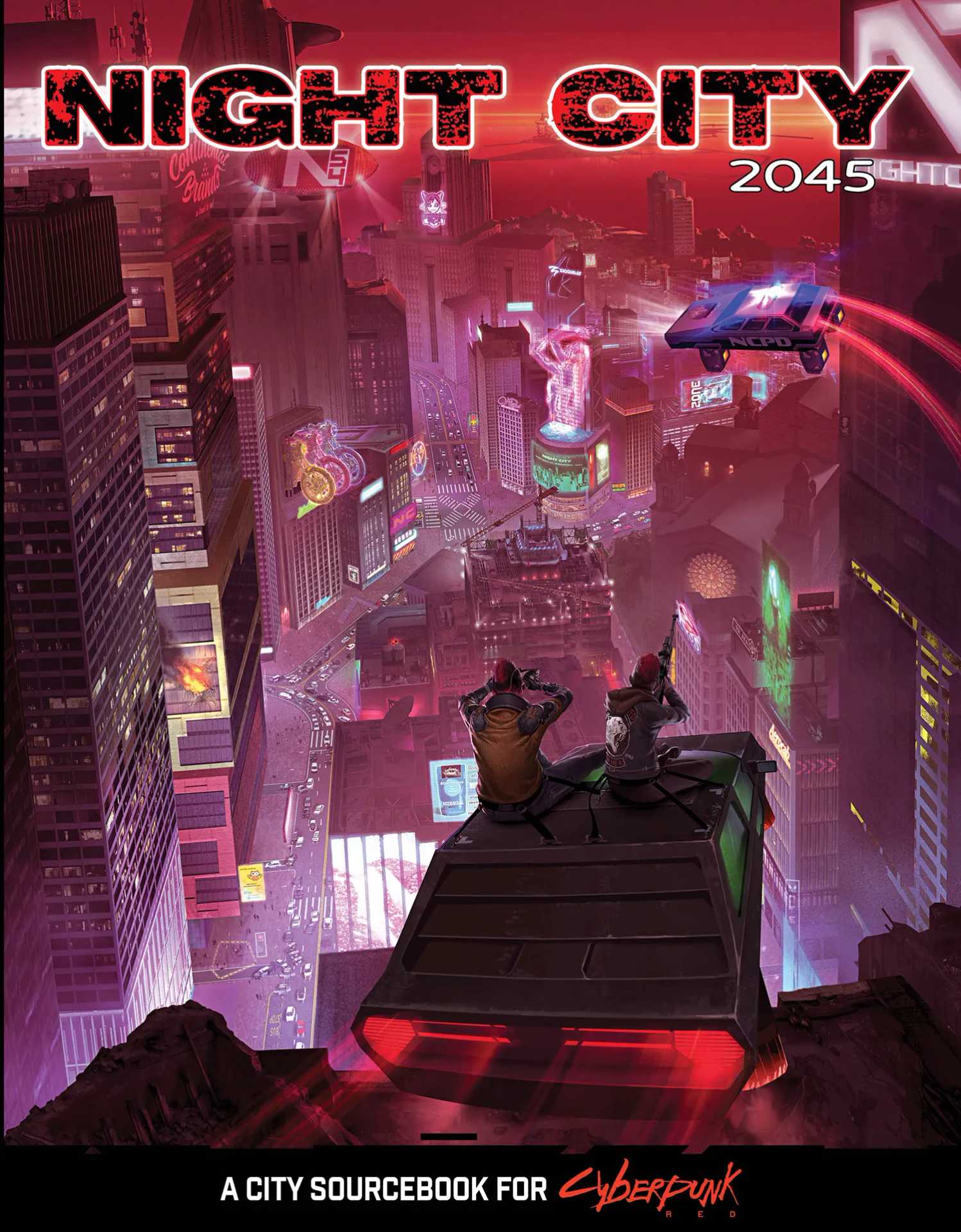 Image shows the front cover for Night City 2045