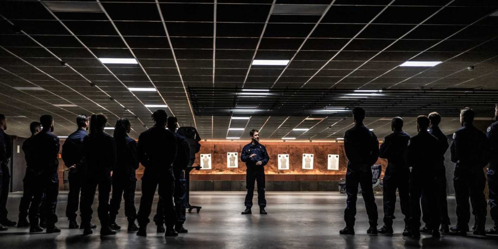 New recrutis being briefed in Elite Force on Netflix