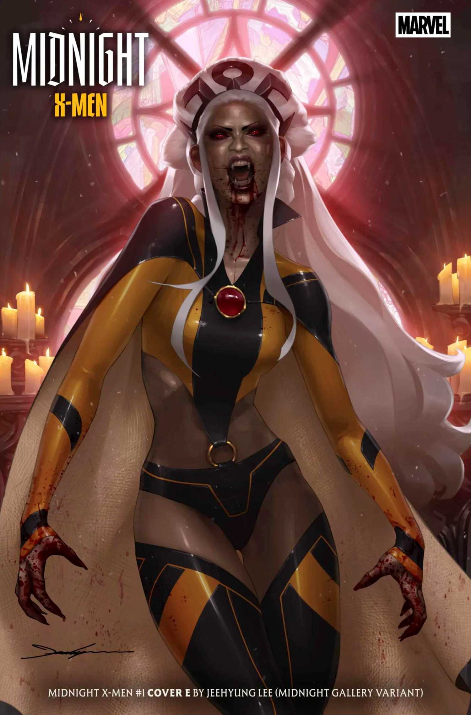 new storm costume in jeehyung lee  art for midnight x-men