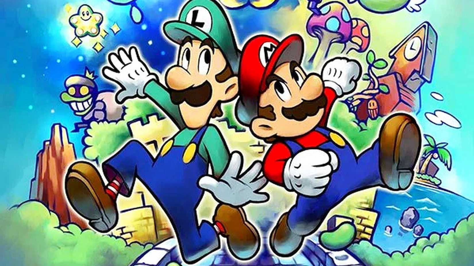 Nintendo Game Boy Advance game Mario and Luigi Superstar Saga cover artwork