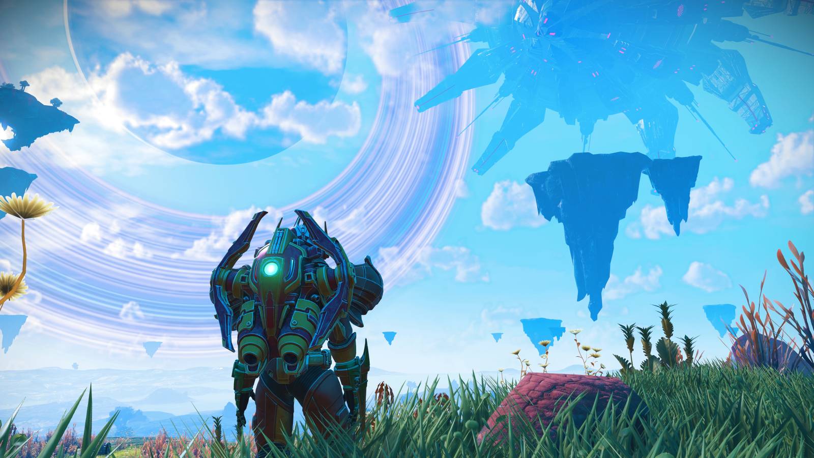 No Man's Sky Swarms update screen of clouds and aliens