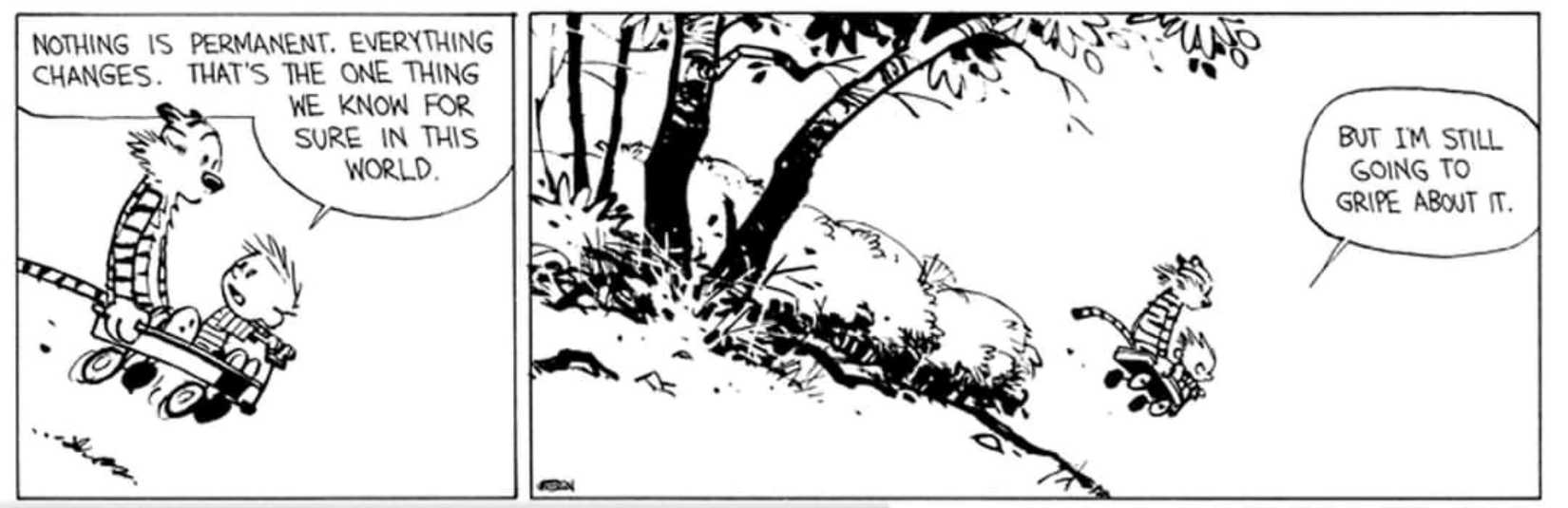 nothing-is-permanent Calvin and Hobbes strip