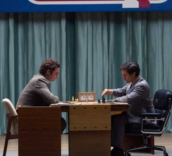 Bobby Fischer And Boris Spassky Playing Chess In Pawn Sacrifice